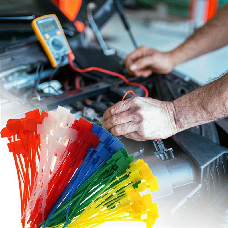 750 Stück 7 Farben Nylon Kabelmarkierer Klettverschluss Kordel Beschriftbar Ethernet-Kabel Reißverschluss Markierungsanhänger Nylon Strommarkierungsetikett-B61B