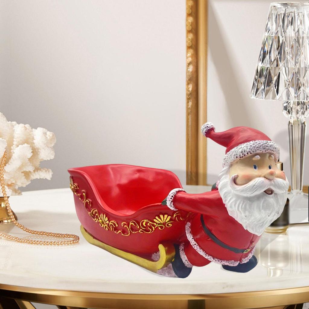 Weihnachts-Nikolaus-Skulptur mit Aufbewahrungsschale, Süßigkeitenschale, Schlüsselhalter und für