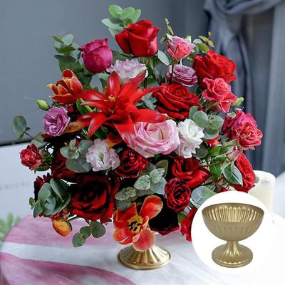 Vintage Guldmetall Vas Set – Eleganta Dekorationsvaser för Matsalsbord, Bröllopsblommor, Heminredning, Blomsterarrangemang