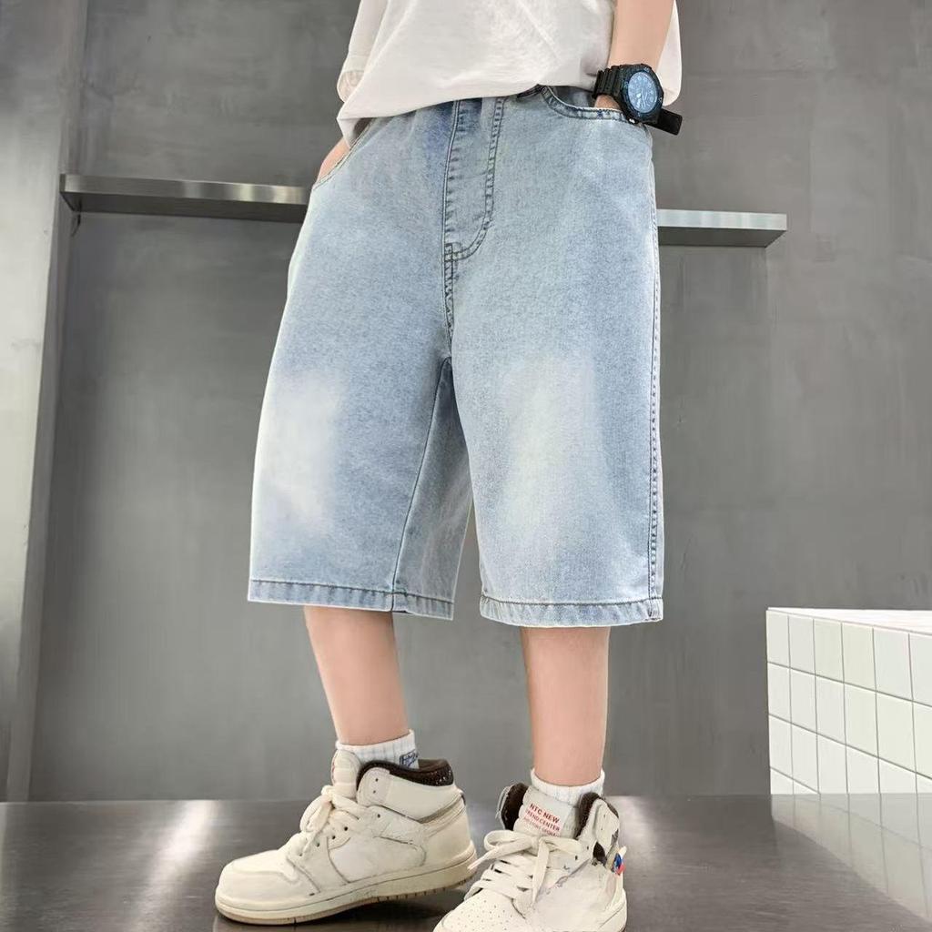 Boys' Summer Pants Children's Cropped Pants Ultra-thin Jeans Soft Denim Pants