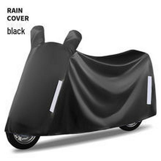 

Waterproof Oxford Cloth Motorcycle & Battery Car Cover - Sun & Rain Protection, Dustproof, Full Coverage. 4XL for Medium 1.7m Vehicles чорний