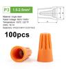 100Pcsfast Wire Connector P1 P2 P3 P4 P6 Electrical Insulated Twist Crimp Terminal Awg22-10 Nut Spring End Cap Rotating Splicing