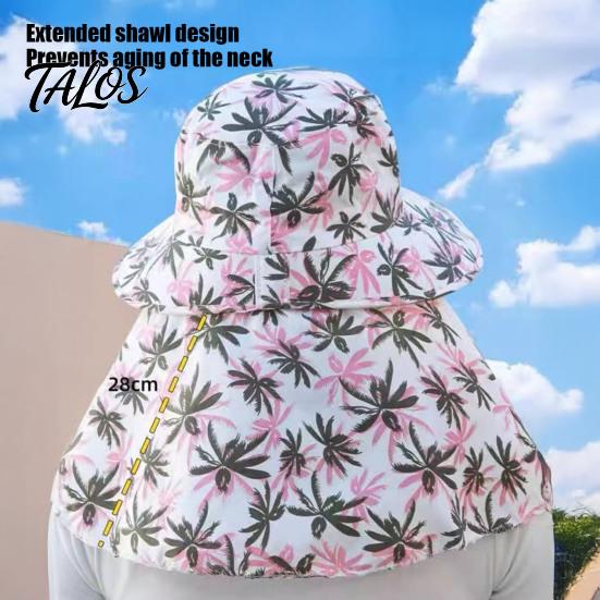 Outdoor Sports Headwear Sun Hat with Neck Flap & Face Shield, Foldable Wide Brim Summer Breathable Gardening Beach Hat, UV Protection Fishing Cap for