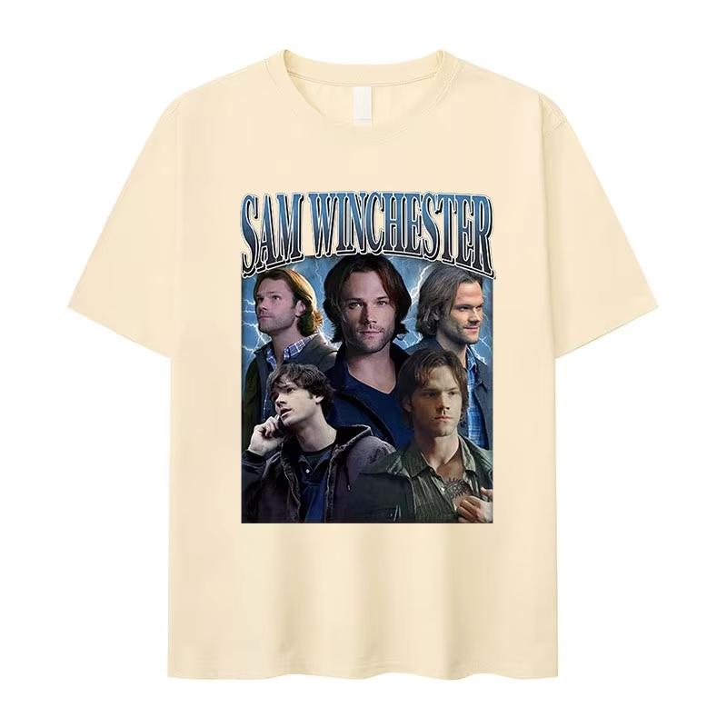 Tv Series Sam Dean Winchester Graphic T Shirts Unisexs Retro High Quality Fashion TShirt Casual Cotton Tees Streetwear