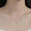 Sparkling Necklace Fashion Four Leaf Plant Pendant Necklace Neck Jewelry Perfect for Youthful Couple or Close Friend