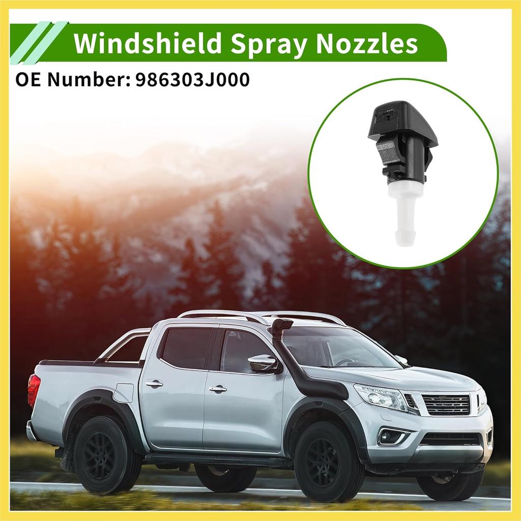 No.986303J000 Windshield Washer Nozzle for Hyundai Santa Fe 2013-2018 Black,White Front Windshield Spray Nozzles Wiper Spray Washer Jet Plastic 1 Set