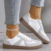 Autumn  Flat Sports Shoes for Women Able Mixed Color Lace Up Vulcanized Shoes Comfortable Casual Shoes