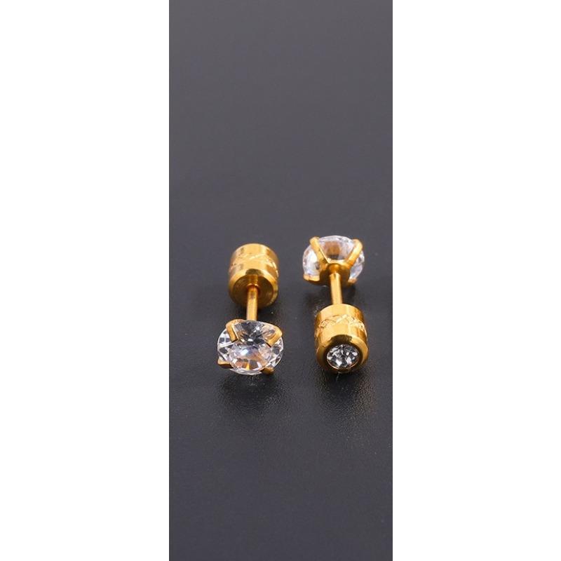 Stainless Steel Stud Earrings with Four-pronged Zirconia - Stylish and Simple, Perfect for Both Men and Women As Personalized Small Earrings.