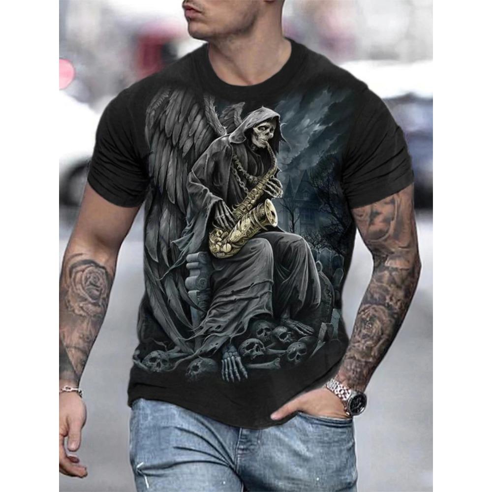 2026 New Men's Gender-Neutral T-Shirt 3D Printed Lion Round Neck Casual Short Sleeve Top Street Wea Men'st-Shirtoversizedt-Shirt