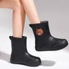 Woman Thick Sole High Top Cartoon Rain Boots Four Seasons New Soft Sole Non Slip Round Toe Slip On Waterproof Fashion Water Shoe