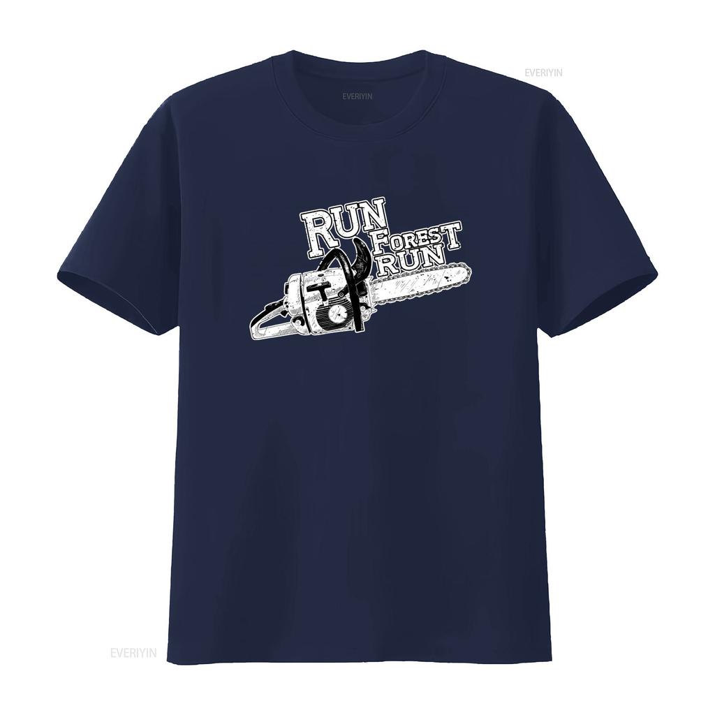 Run Forest Chainsaw T Shirt Black Dmc Style with Running Gump Movie Quote Perfect for Lumberjack Enthusiasts vintage Washed