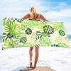 Tropisches Monstera-Blatt bedrucktes Strandtuch Schnelltrocknendes Polyester Badetuch Grünes Palmen-Sandfreies Handtuch für den Sommerurlaub