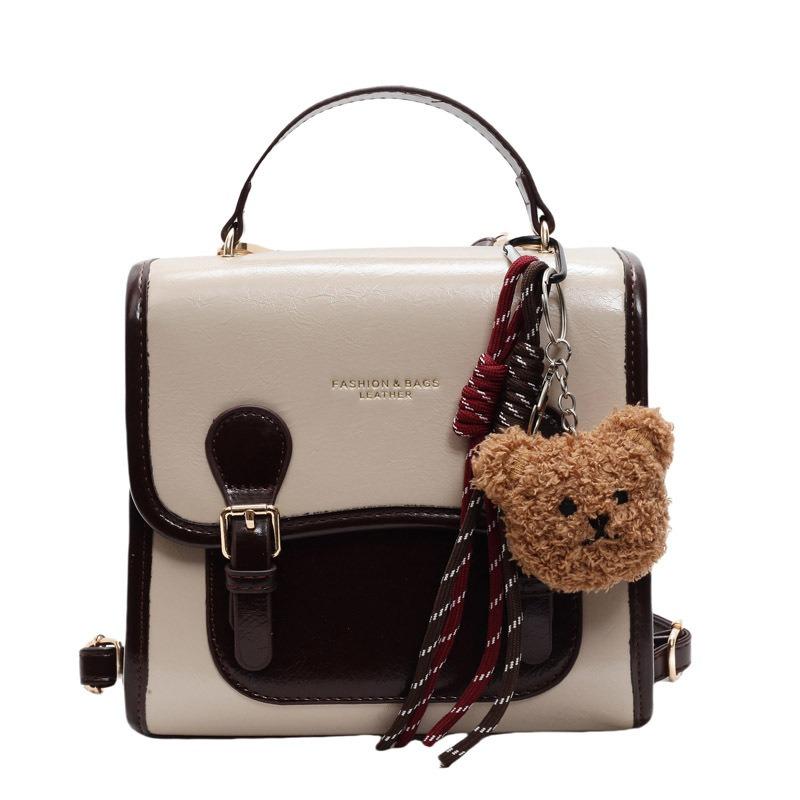 

Ретро рюкзак женский модный нишевый дизайн повседневная сумка уличный тренд легкий дорожный рюкзак no pendant бежевый