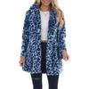 Europäische, amerikanische Herbst- und Winter-Leopardenmuster-Damenbekleidung, modisches Temperament, Kunstpelz, lockerer, flauschiger Mantel mit Taschen