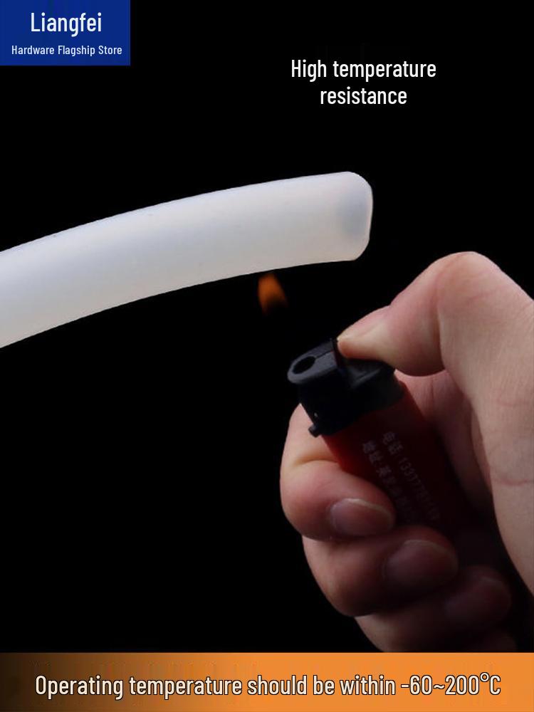 Translucent Silicone Rubber Hose, High-Temperature Resistant, Industrial-Grade Elastic Heat Conducting Tube, 4 or 6 Points.