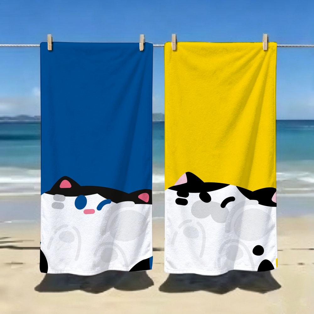 Anime Lucky Cat Towel ultra-fine fiber quick drying absorbent bath towel, outdoor swimming sports towel