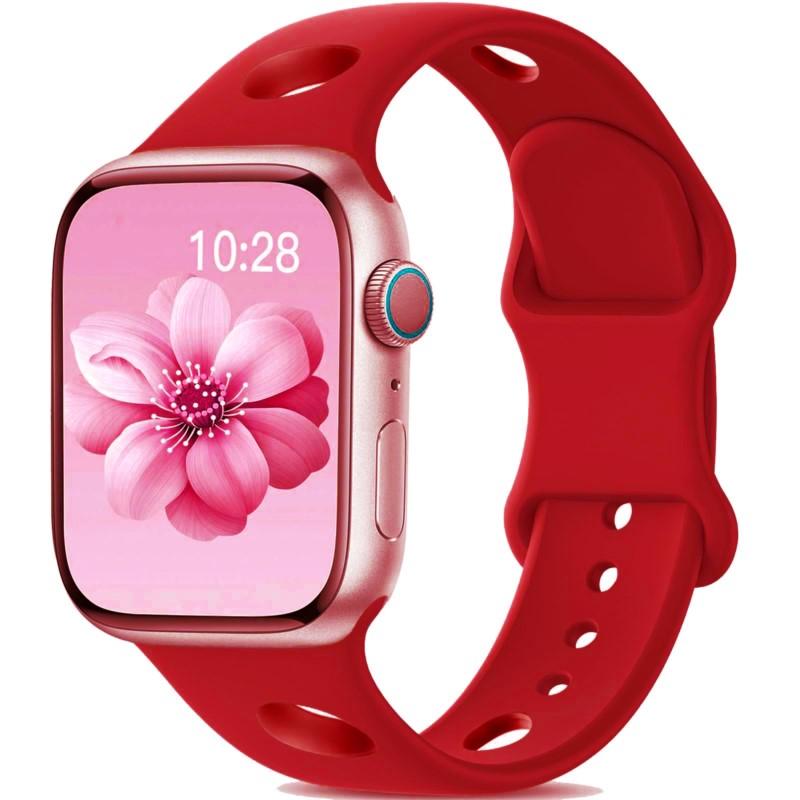 Breathable Strap For Apple Watch Band 40mm 44mm 46mm 45mm 49mm 41mm Silicone Correa Bracelet iWatch series 8 9 se 10 11 ultra2 3