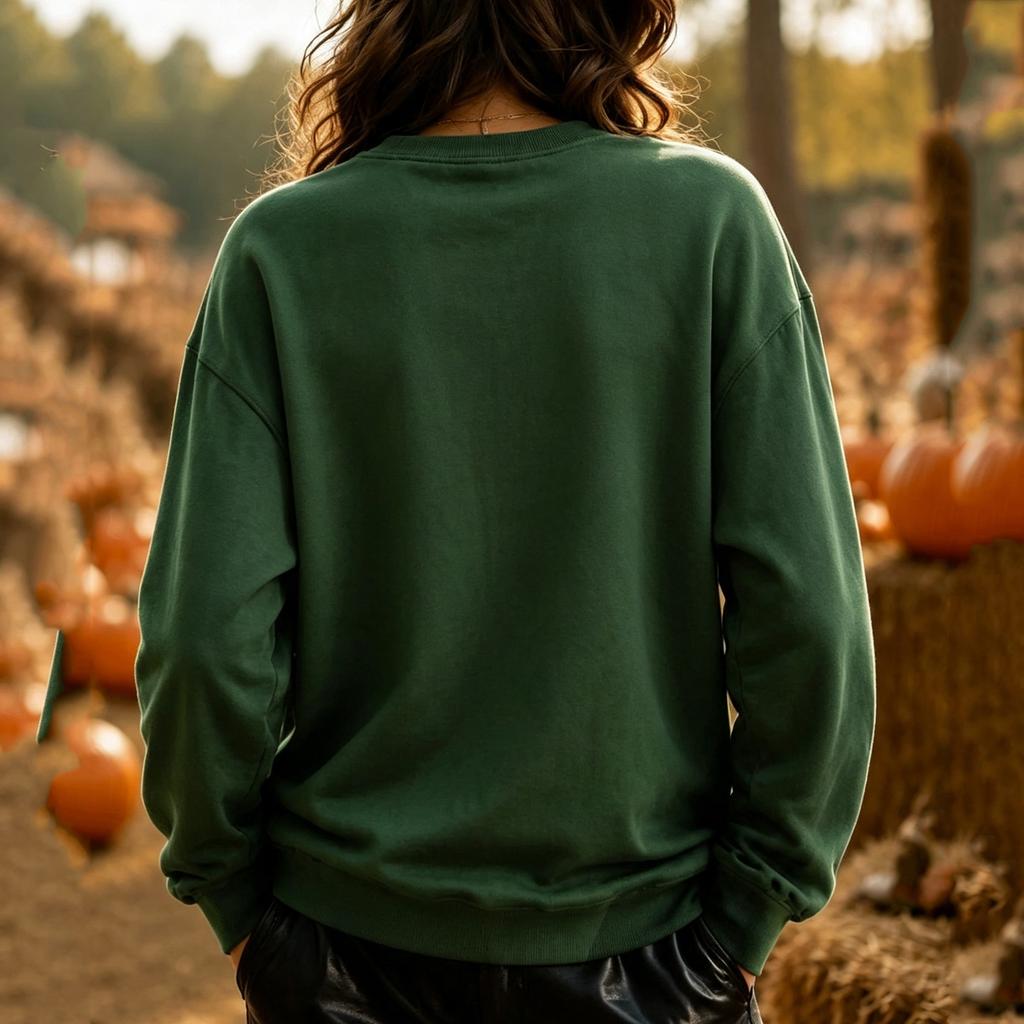 Women's Halloween Printed Long Sleeve Round Neck Sweatshirt
