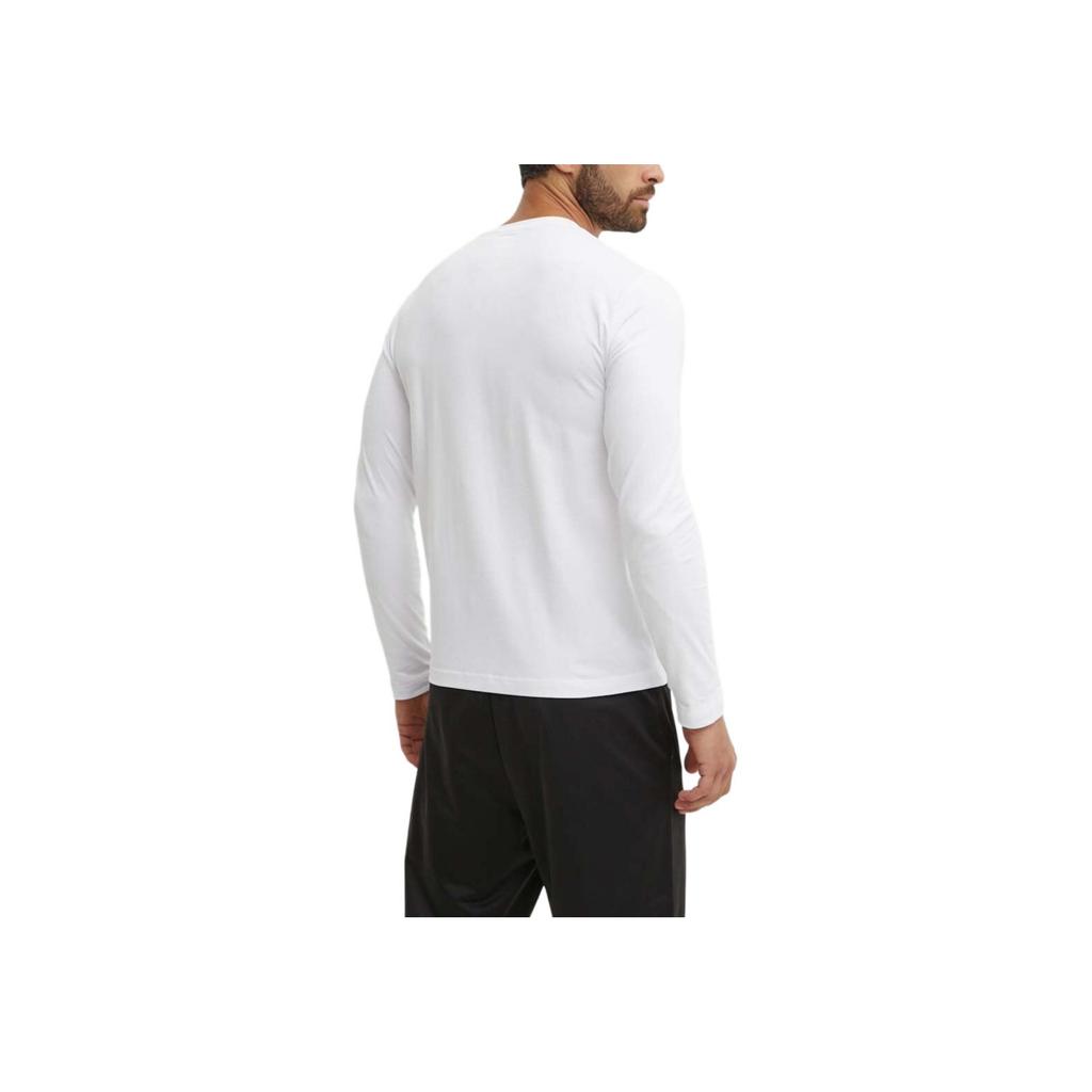 Emporio Armani T-shirt da uomo a maniche lunghe con scollo rotondo e stampa logo EA7 Top Bianco 6DPT64-PJVQZ-1100