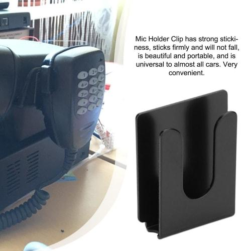 Microphone Holder Clip, Microphone Hanger Hook | Radio Microphone Clip Holder, Metal Microphone Hang-Up Holder, Metal Car Radio Accessories, Adhesive