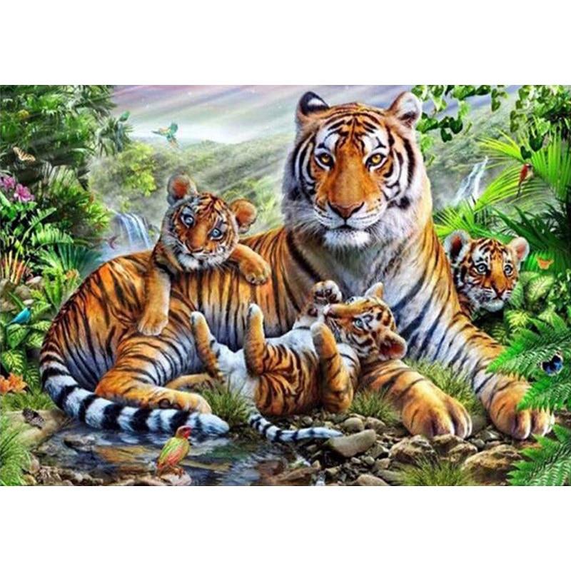 Tiger DIY 5D Diamant Malerei voller Platz/Runde Bohrer Tier Diamont Stickerei Kreuzstich Strass Mosaik Home Decor Geschenk
