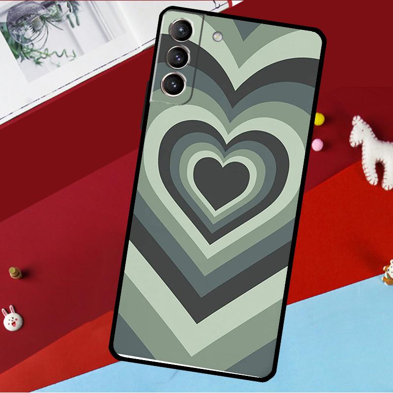 Latte Love Groovy Coffee Heart Pink Funda For Samsung Galaxy S26 S25 S24 S21 S22 S20 Ultra S9 S10 Plus S23 FE S25 FE Phone Case
