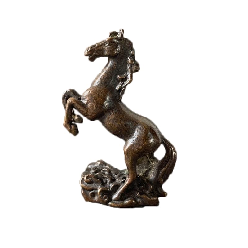 

Zodiac Horse Horse Stepping on Auspicious Clouds 4cm Paperweight Metalwork Desktop Ornament Vintage Retro [Nekogami-yama] Sign (Horse) - - - - - коричневий