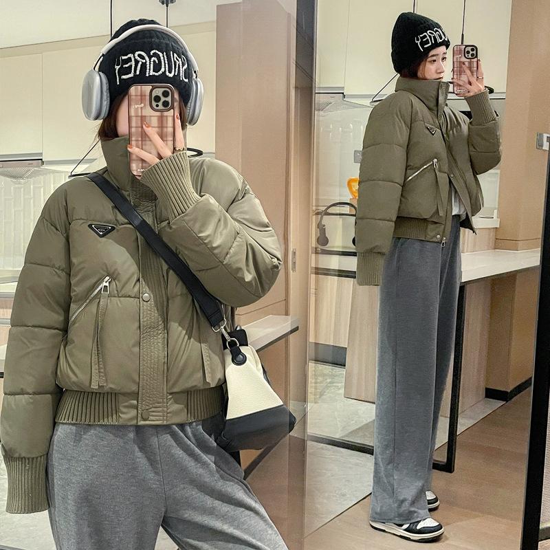 2025 Down Cotton Jacket Women's Loose Padded Jacket Warm Stand-up Collar Women's Autumn and Winter Short Thickened Cotton Jacket Women's Jacket
