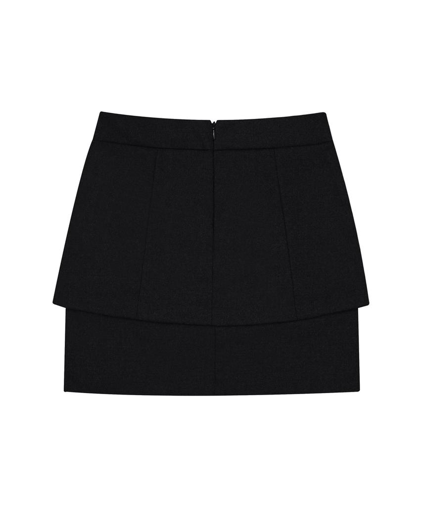 Hye Young Kim Wool Layered Midi Skirt - Black