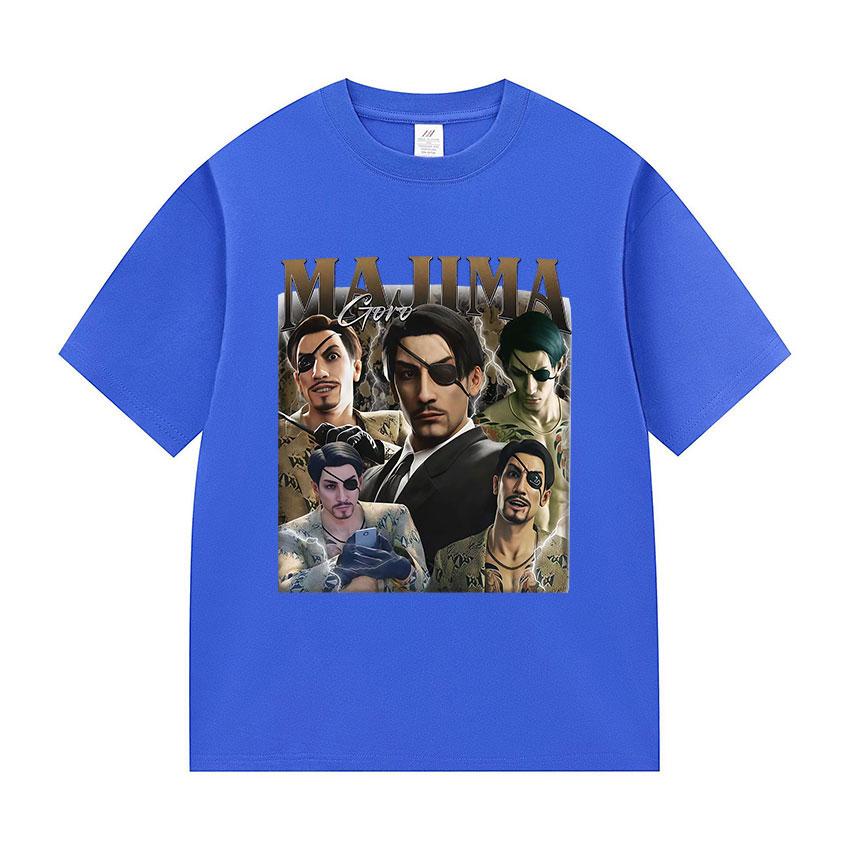 Limited Goro Majima Graphic Print T Shirt Mens Fashion Game Cosplay Short Sleeve Tshirts Man Vintage Oversized Cotton Tshirt