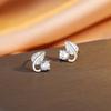 Leaf Stud Earrings, High-End Earrings, Women'S Autumn And Winter Atmosphere Zircon Earrings.