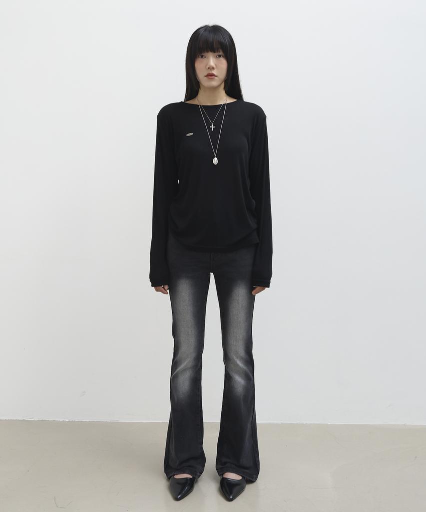 Millieonkoleu Soda Loose Fit Long Sleeve T-Shirt_Black