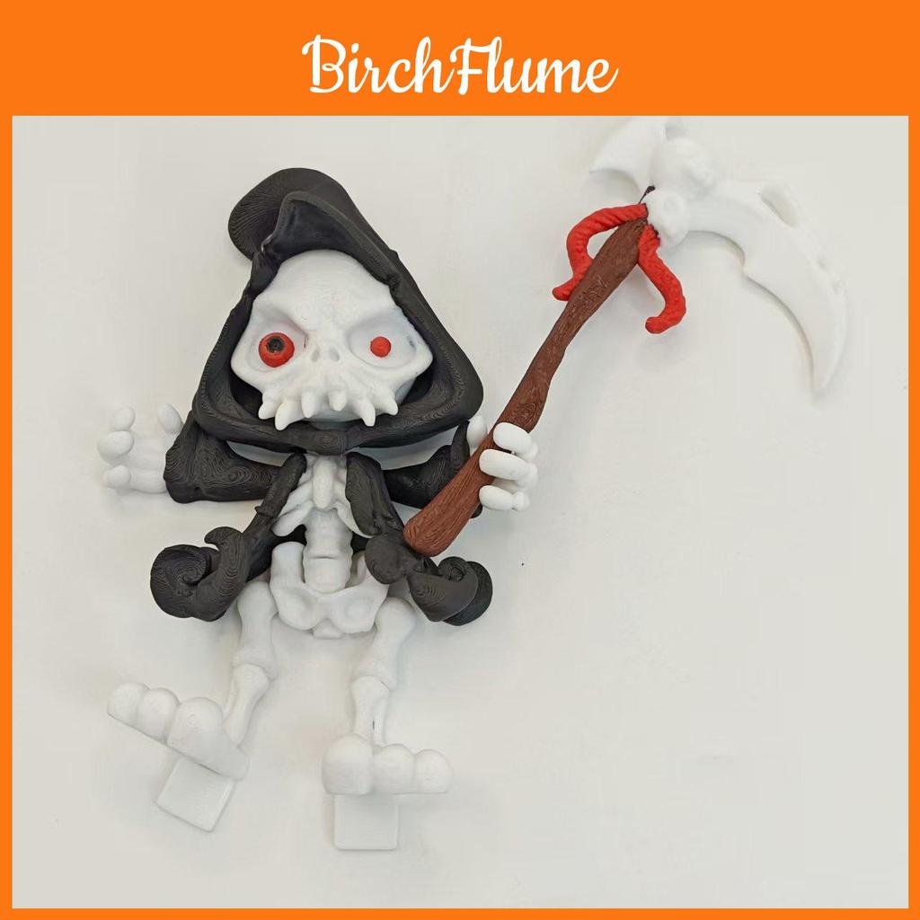 Halloween 3d Printed Grim Reaper Action Figure With Movable Joints For Collectors And Decorations