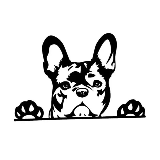 Autoaufkleber Pfoten hoch Französische Bulldogge Frenchie Bully Hund Dekoration Vinyl Aufkleber Reflektierend Laser 3D Autoaufkleber Auto Styling