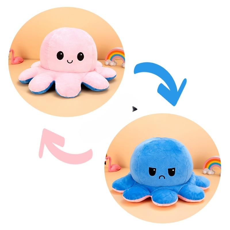 Flipped Octopus Doll Flipped Octopus Octopus Plush Toy Double-Sided Flipped Doll Reversible Octopus