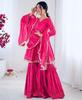 Bollywood Mal Chanderi Salwar Suit Indian Designer Women Salwar Kameez Sharara Set Dress