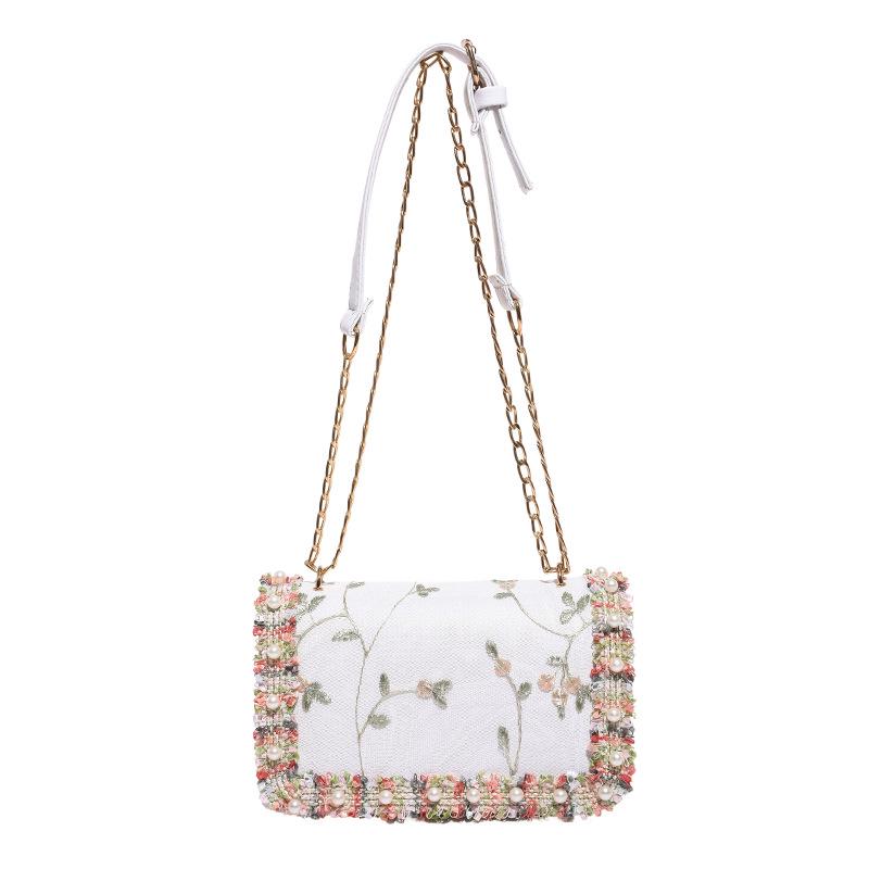 Korean Style Lace Crossbody Chain Bag for Women - Fashionable and Trendy Small Handbag