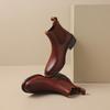 Krazing Pot Cow Skin Autumn Winter Shoes Concise Thick Heels Size 43 Size 42 Chelsea Boots Round Toe Slip on Retro Ankle Boots