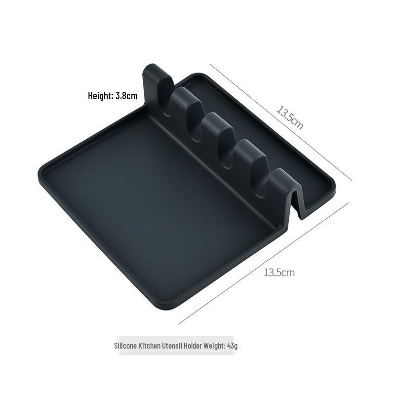 Silicone Kitchen Countertop Spoon & Ladle Rack, Chopstick Rest, Pot Lid Holder