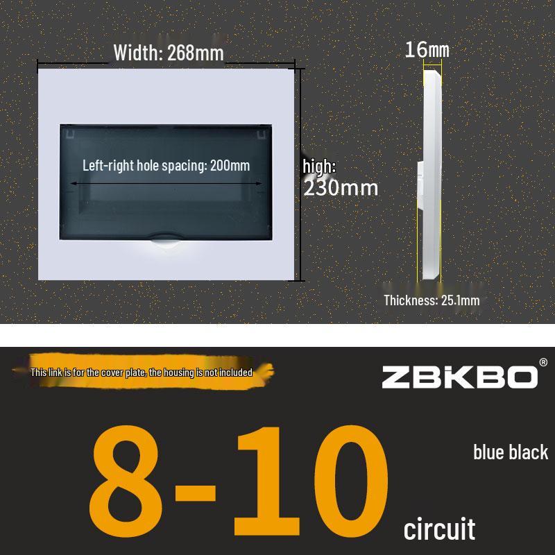 Frosted Flat Panel Lighting Distribution Box - 10/12/15/18/30 Positions, Strong Current, Plastic Panel