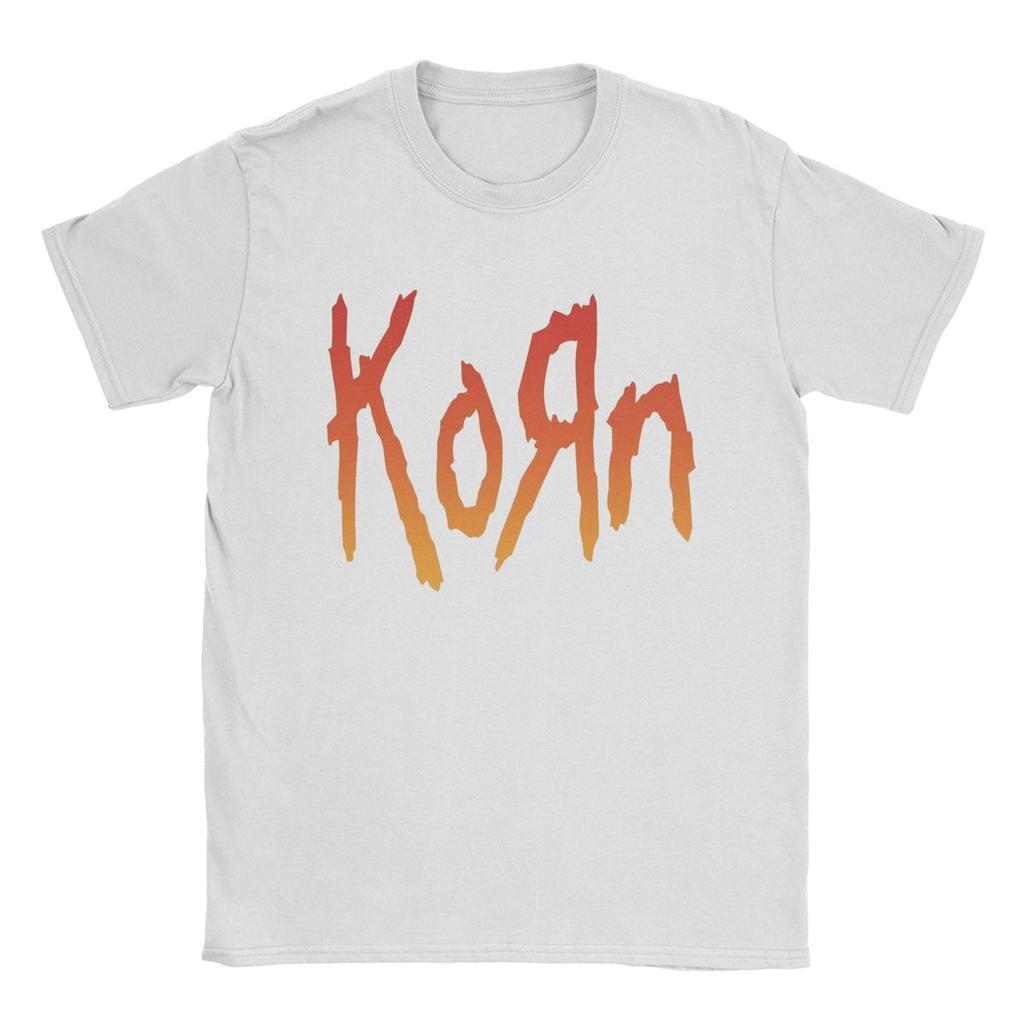 Funny Music Rock Korn Band T-Shirt Men Round Collar 100% Cotton T Shirts Short Sleeve Tees Unique Clothes