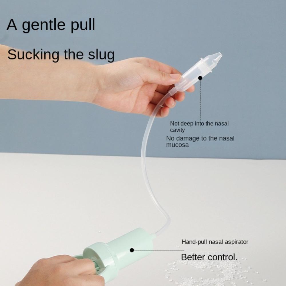 Silicone Head Newborn Nose Cleaner Pull Type Snot Vacuum Suction Children Nasal Aspirator Cleanable Safe Nasal Wash