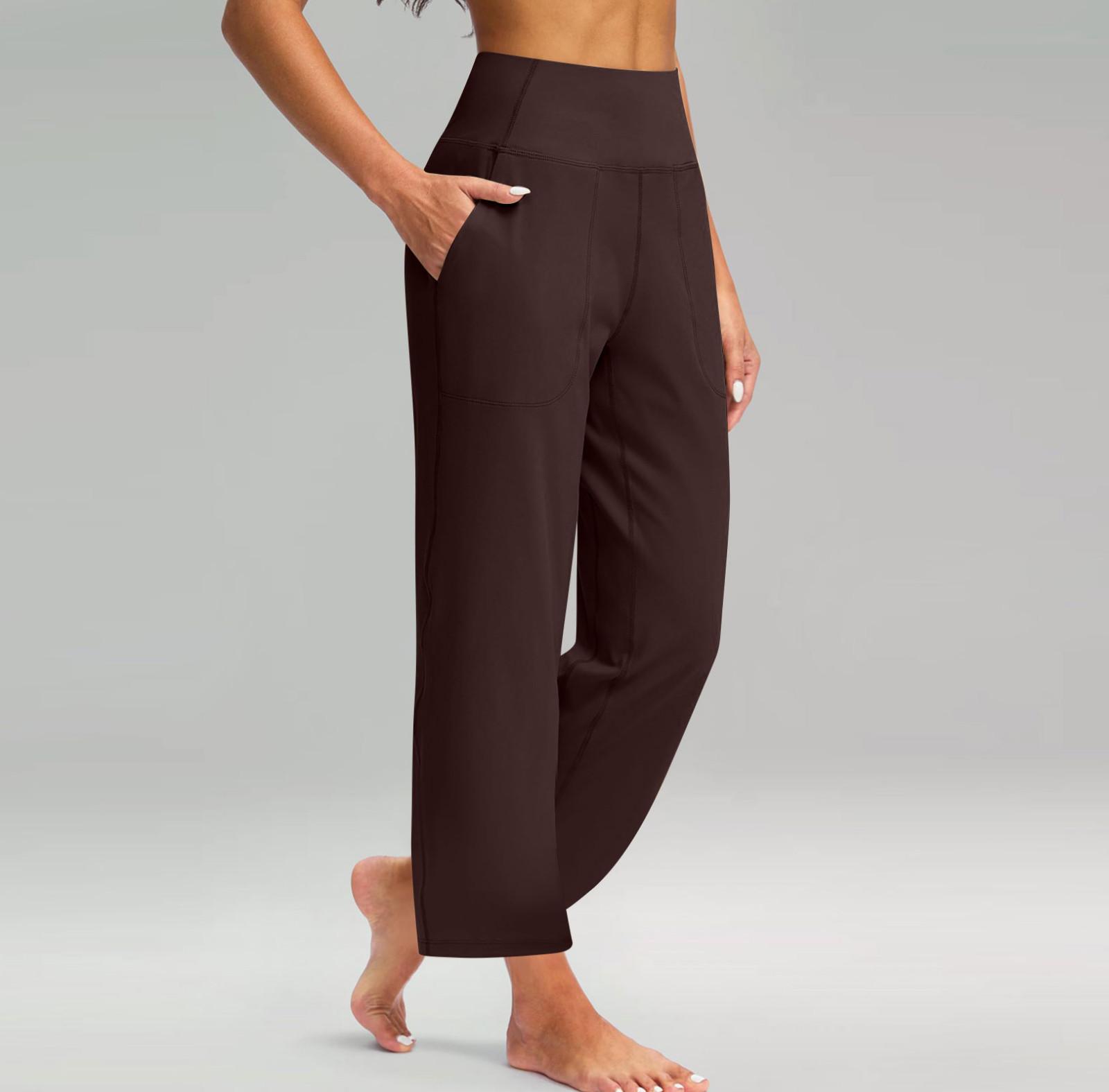 

Женские модные повседневные брюки с эластичными карманами и высокой талией, спортивные штаны XXL коричневый