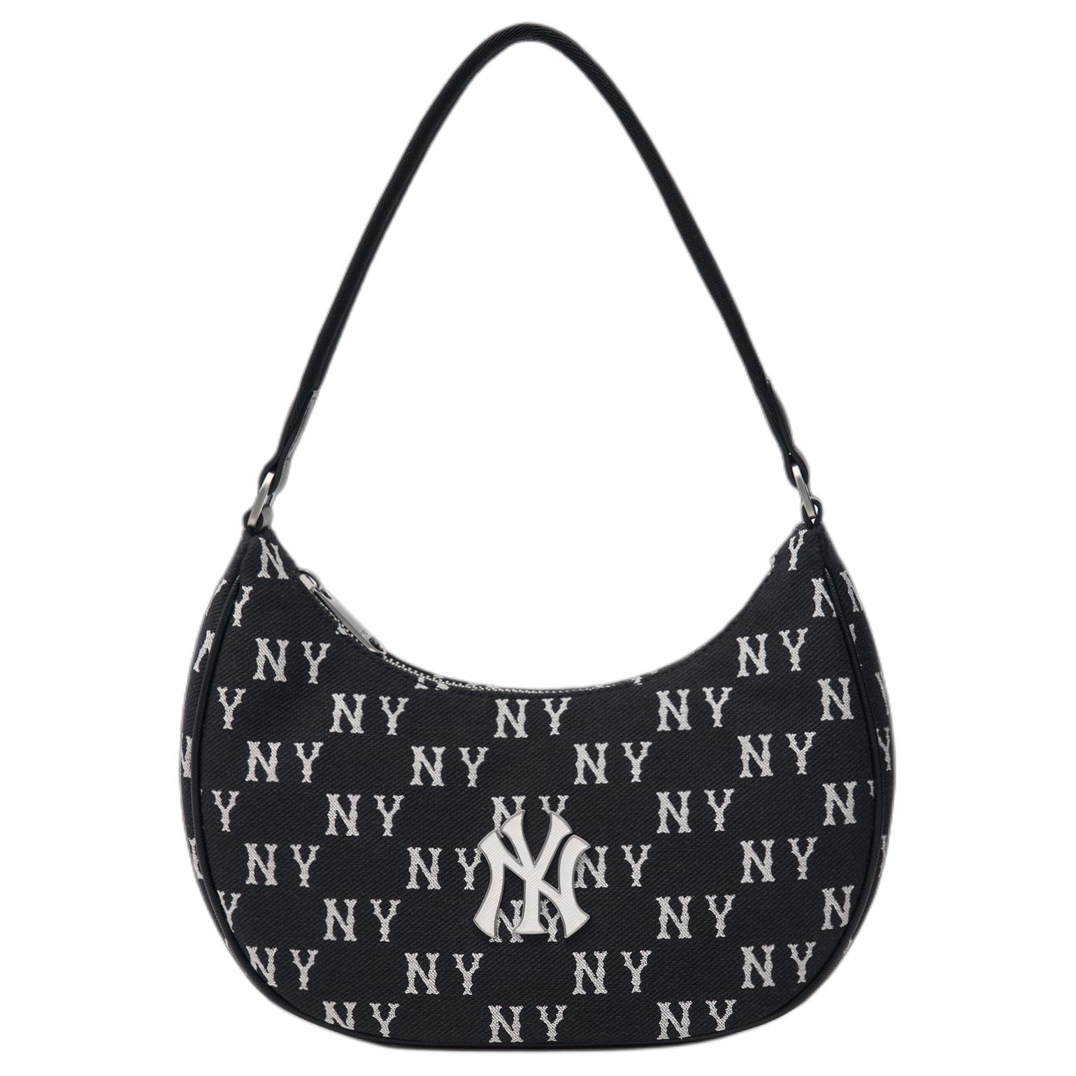 

MLB New York Yankees Vintage Floral Casual Commuter Polyester Underarm Shoulder Tote Handbag Clutch Student Bag Unisex Bags Black 3ABQS014N-50BKS Basic Set (Bag)