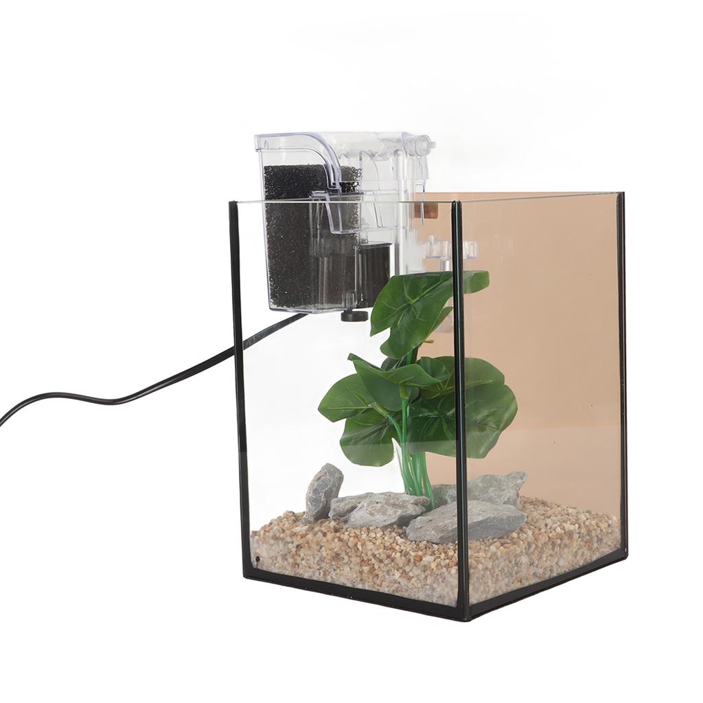 Aquarium Starter Kit Innovative Landscaping Silent 3 In 1 Fish Tank with Power Filter and LED