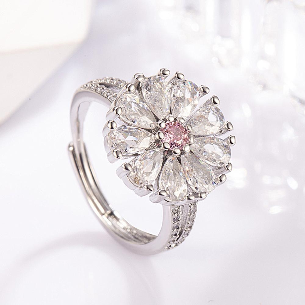 High-End Sunflower Personality Temperament Micro-Inlaid Zircon Small Necklace Jewelry Set