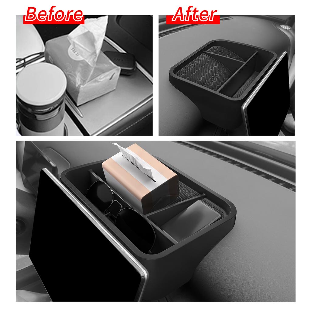 for BYD ATTO3 ATTO 3 YUAN PLUS 2025 2026 Car Dashboard Storage Tray Display Screen Rear Storage Box Tray Organizer Accessories