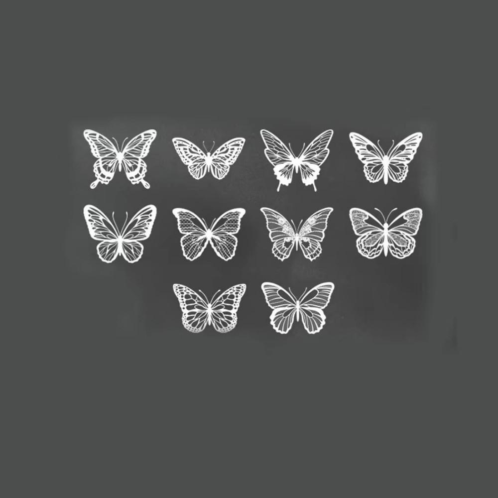 20pcs New PET Bright Sticker Butterfly Colorful DIY Cake Topper Cartoon Scrapbook Stickers For Wedding