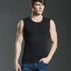 Herrenweste aus gekämmter Baumwolle (40 Count): Unterwäsche aus reiner Baumwolle, Sportunterwäsche aus reiner Baumwolle, Tanktop mit weiten Schultern, Basisschicht für Frühling/Sommer.