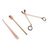 Candle Accessory Set Stainless Steel Candle Wick Trimmer Cutter Candle Snuffer Extinguisher Wick Dipper Rose Gold
